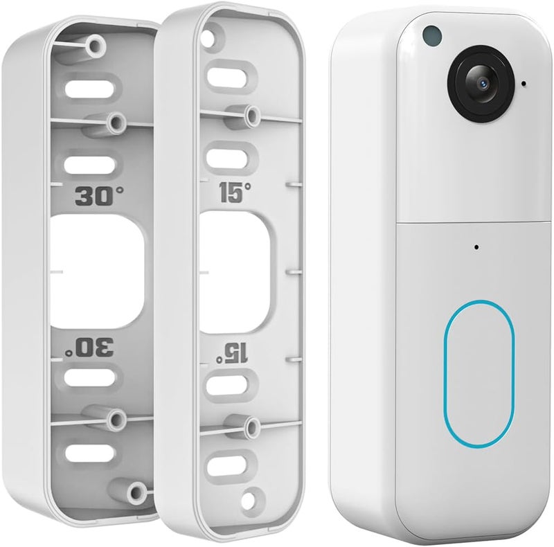 Gresus Blink Doorbell Mount, Adjustable (15 to 45 Degrees) Corner Mount, No-Drill Mounting Bracket for Blink Doorbell Camera(1st & 2nd Gen), Wide Viewing Angle Mount, White - Image 1